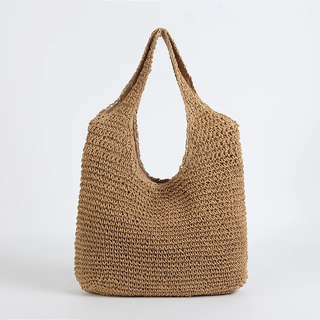 Elegante borsa da spiaggia in paglia per donna