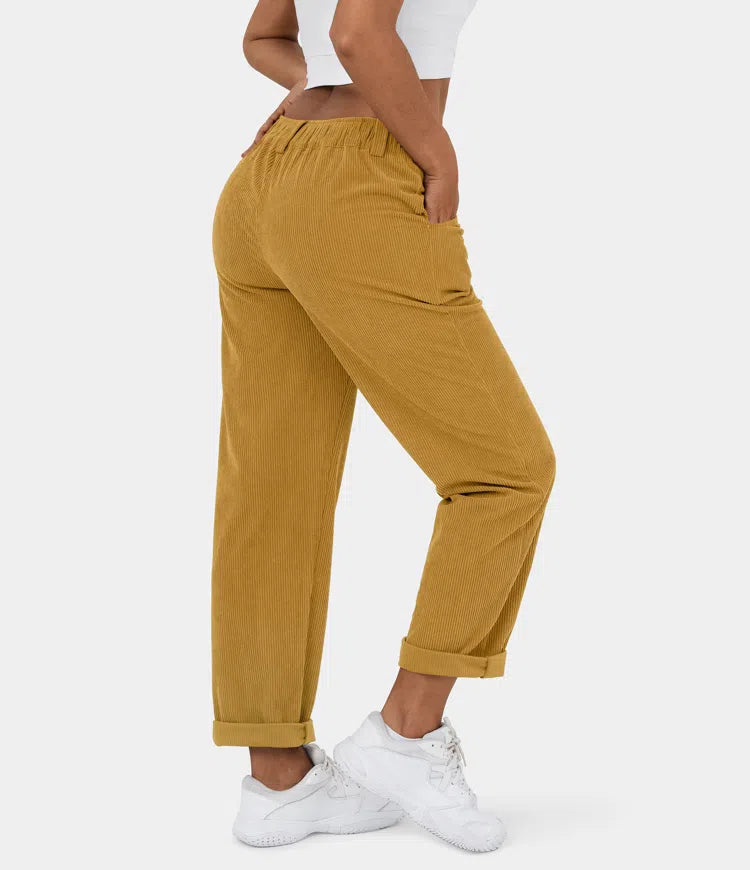 Pantaloni sartoriali eleganti a coste da donna
