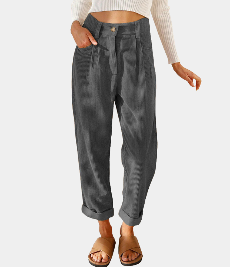 Pantaloni sartoriali eleganti a coste da donna