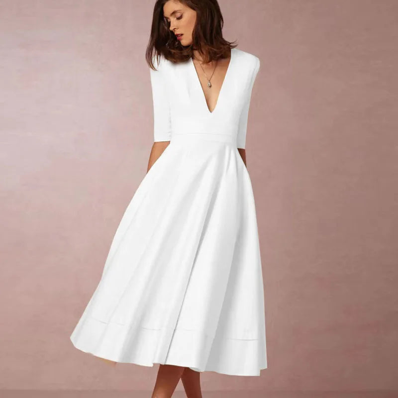 Abito Elegante da Cerimonia Donna a Linea Midi – Raffinato, Femminile, Comodo