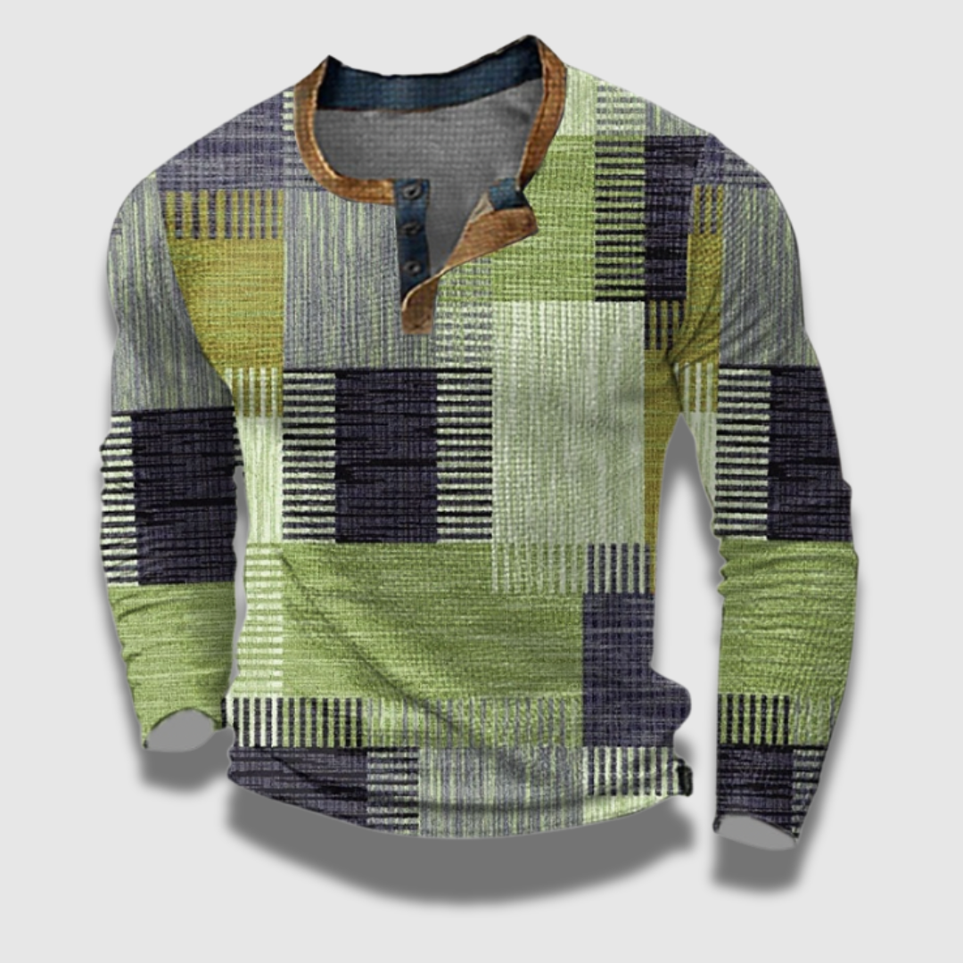 Maglia classica da uomo con mezza zip multicolore