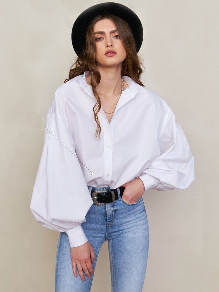 Camicia a maniche lunghe Premium Puffed Cherry da donna