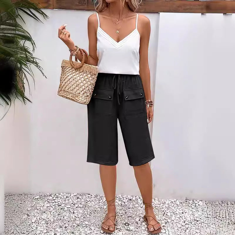 Pantaloncini estivi casual e comodi con coulisse da donna - Leggeri e larghi