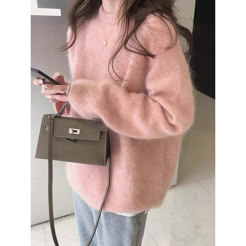 Lussuoso maglione oversize da donna – Maglione ampio in misto mohair