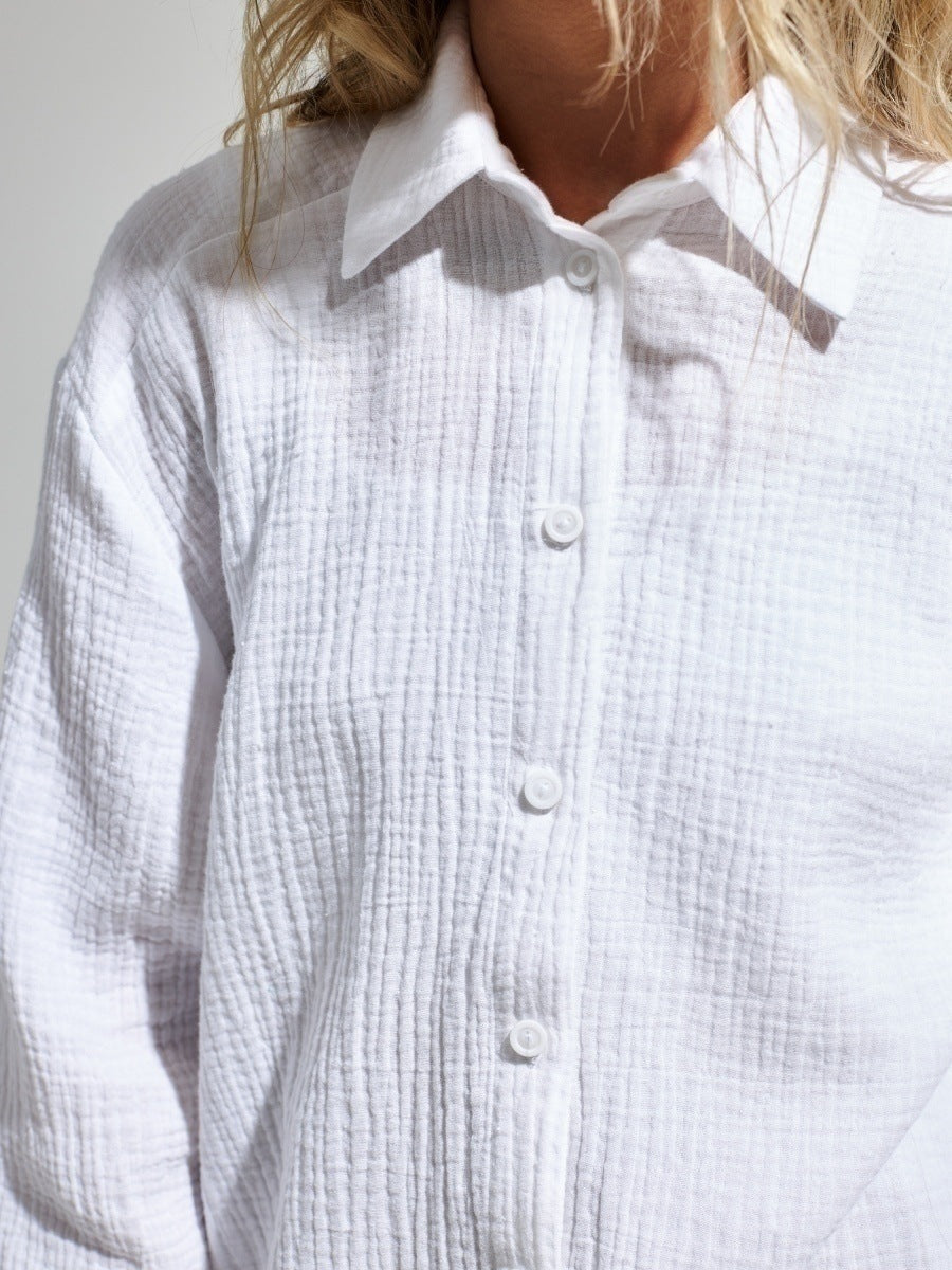 Camicia da donna in cotone Premium a maniche lunghe