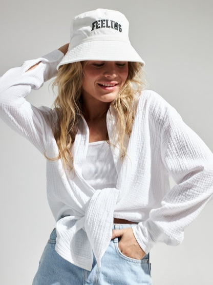 Camicia da donna in cotone Premium a maniche lunghe