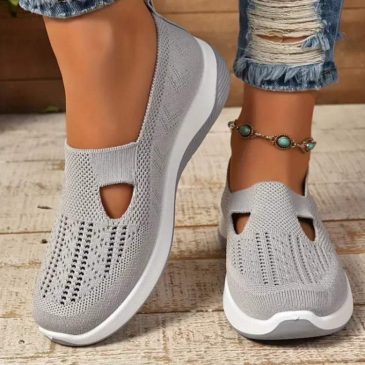 Slip on sportive da donna in maglia traspirante – scarpe leggere per uso quotidiano
