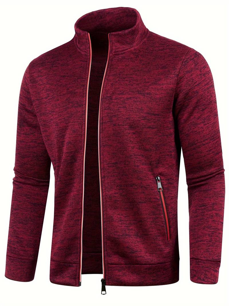 Cardigan con cerniera da uomo alla moda - Comodo maglione lavorato a maglia