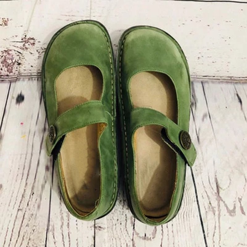 Scarpe da donna in stile retrò comode in pelle scamosciata – Suola morbida leggera e calzature casual per tutti i giorni
