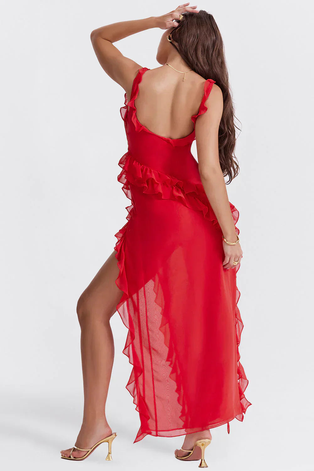 Maxi abito a fessura glamourous da donna