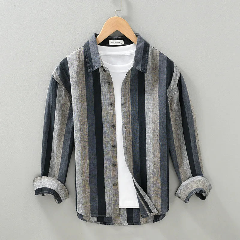 Camicia casual a righe urbane da uomo