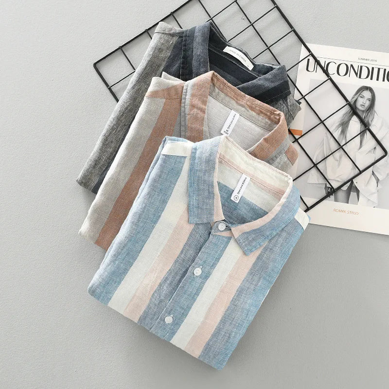 Camicia casual a righe urbane da uomo