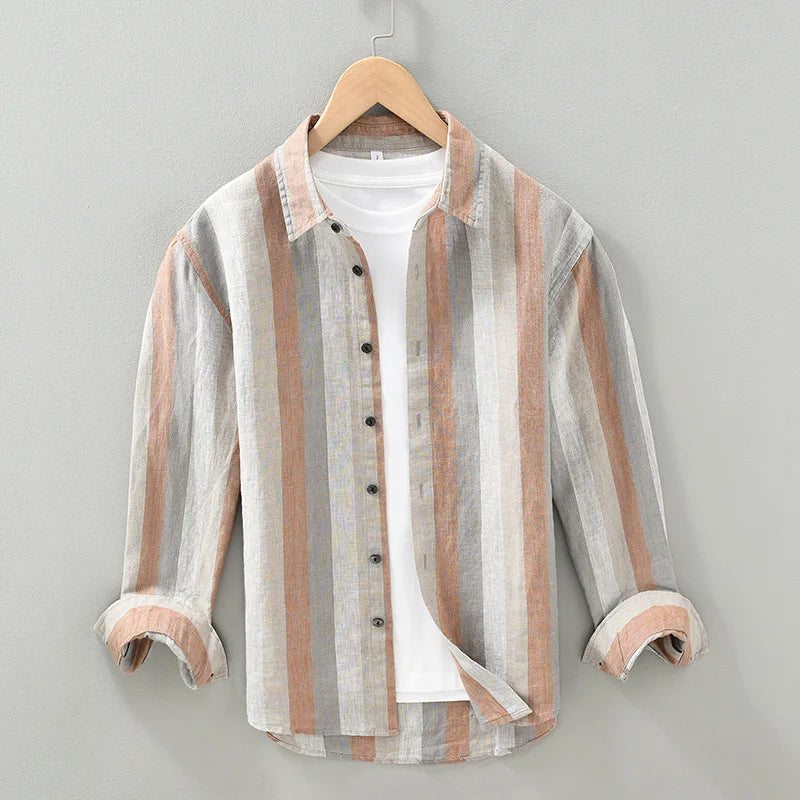 Camicia casual a righe urbane da uomo