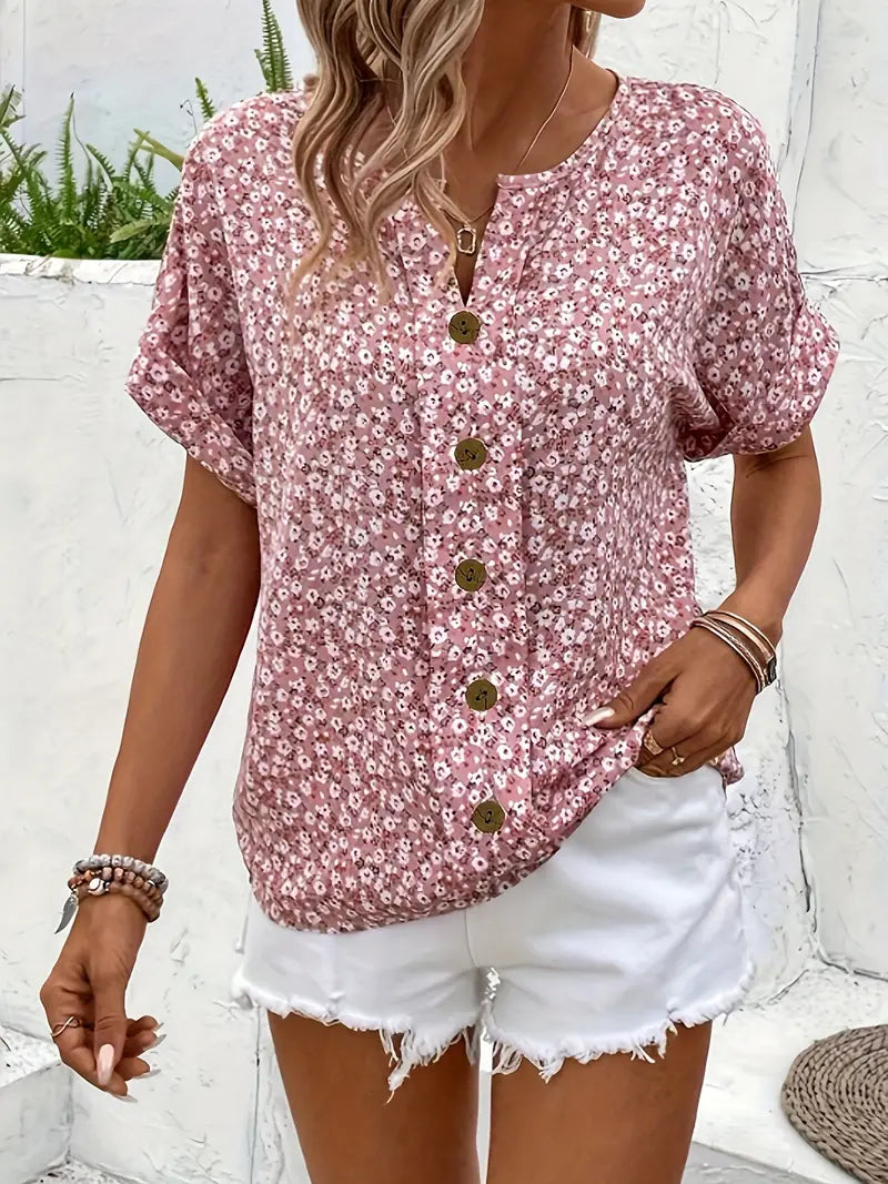 Blusa floreale leggera da donna