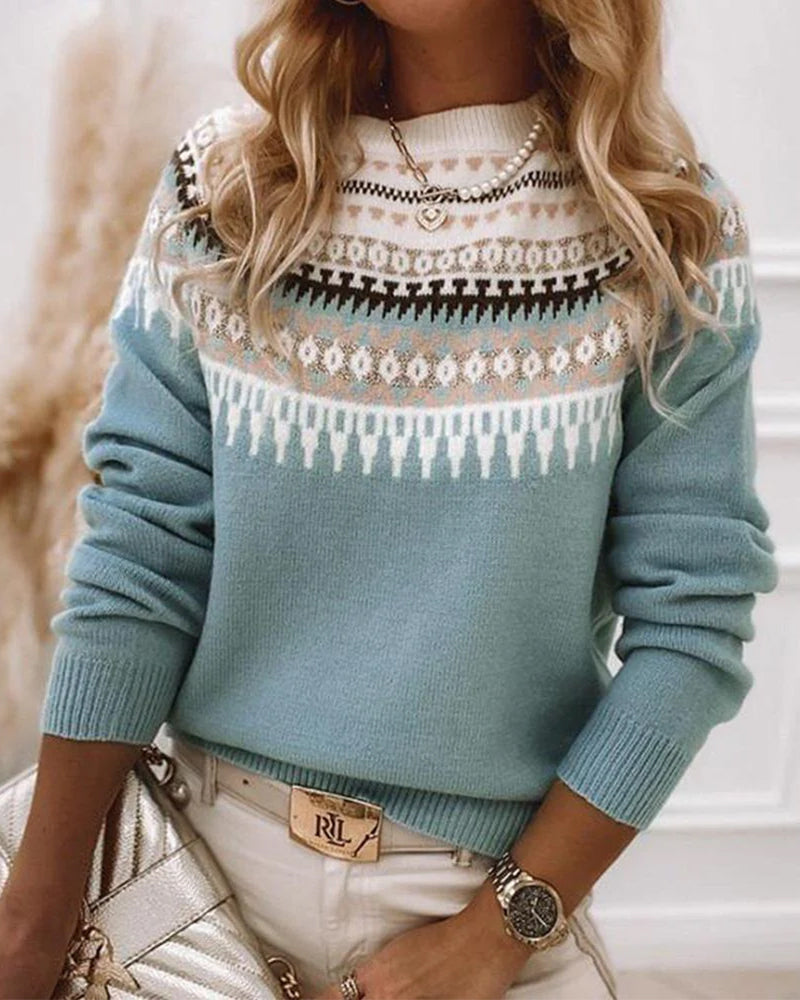 Maglione girocollo elegante da donna - Maglione lavorato a maglia comodo