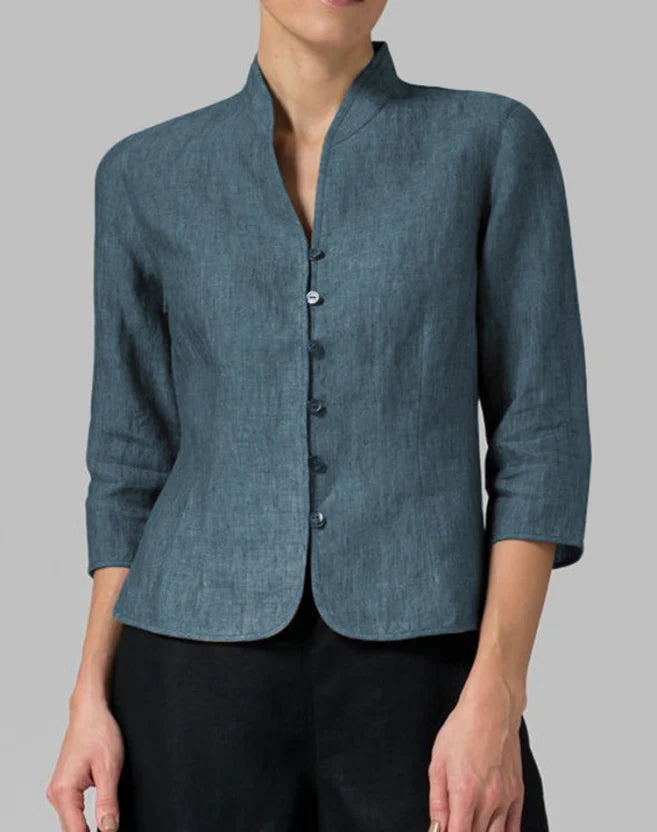 Camicetta da donna con colletto alto - Elegante top di alta qualità