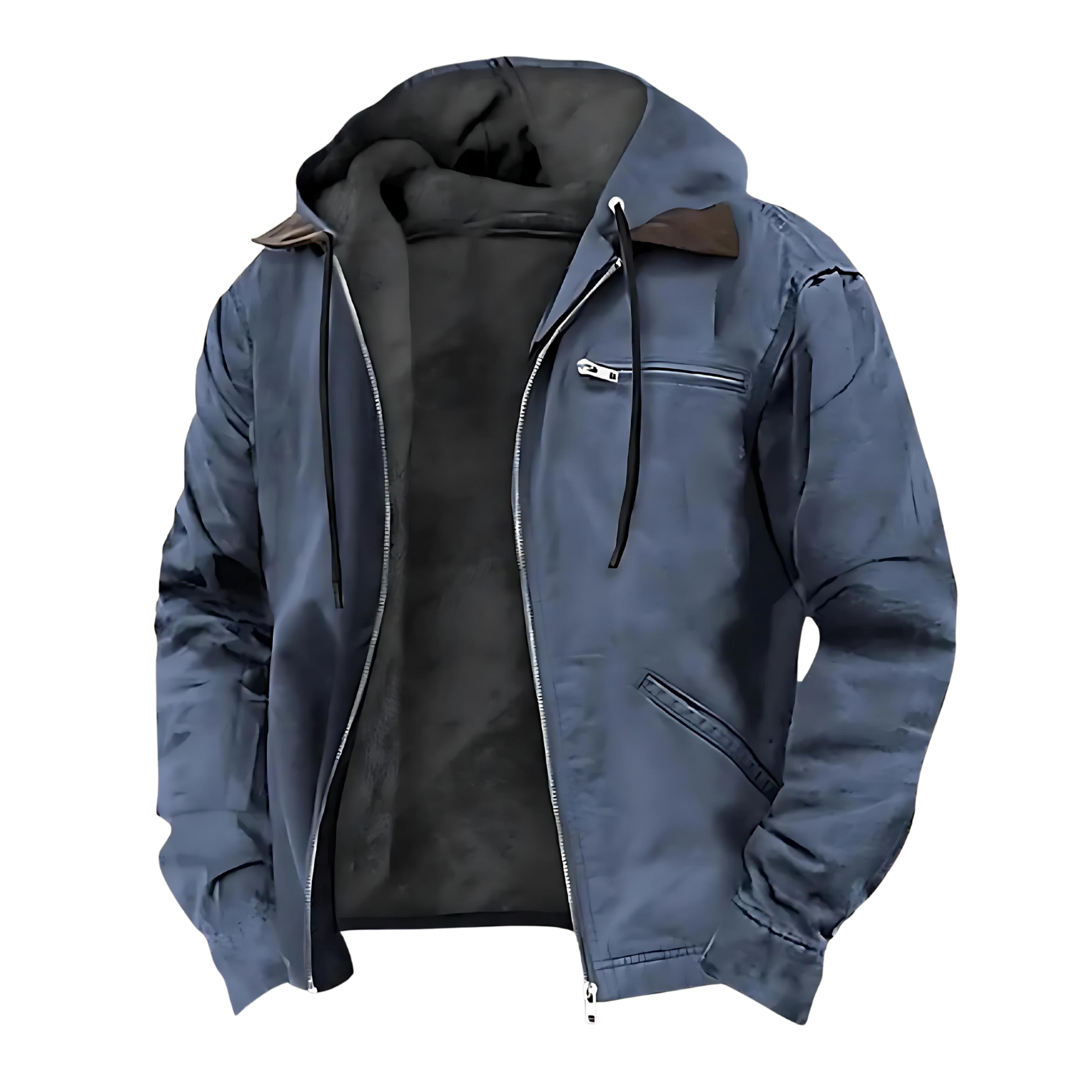 Giacca autunnale da uomo con cerniera e cappuccio - Strato leggero ed elegante