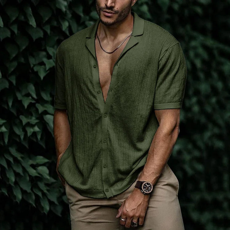 Camicia da uomo in lino leggera e traspirante