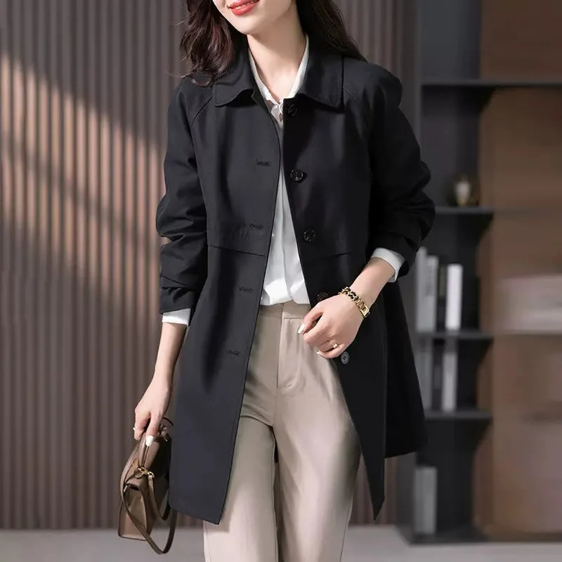 Trench corto elegante da donna con un bottone