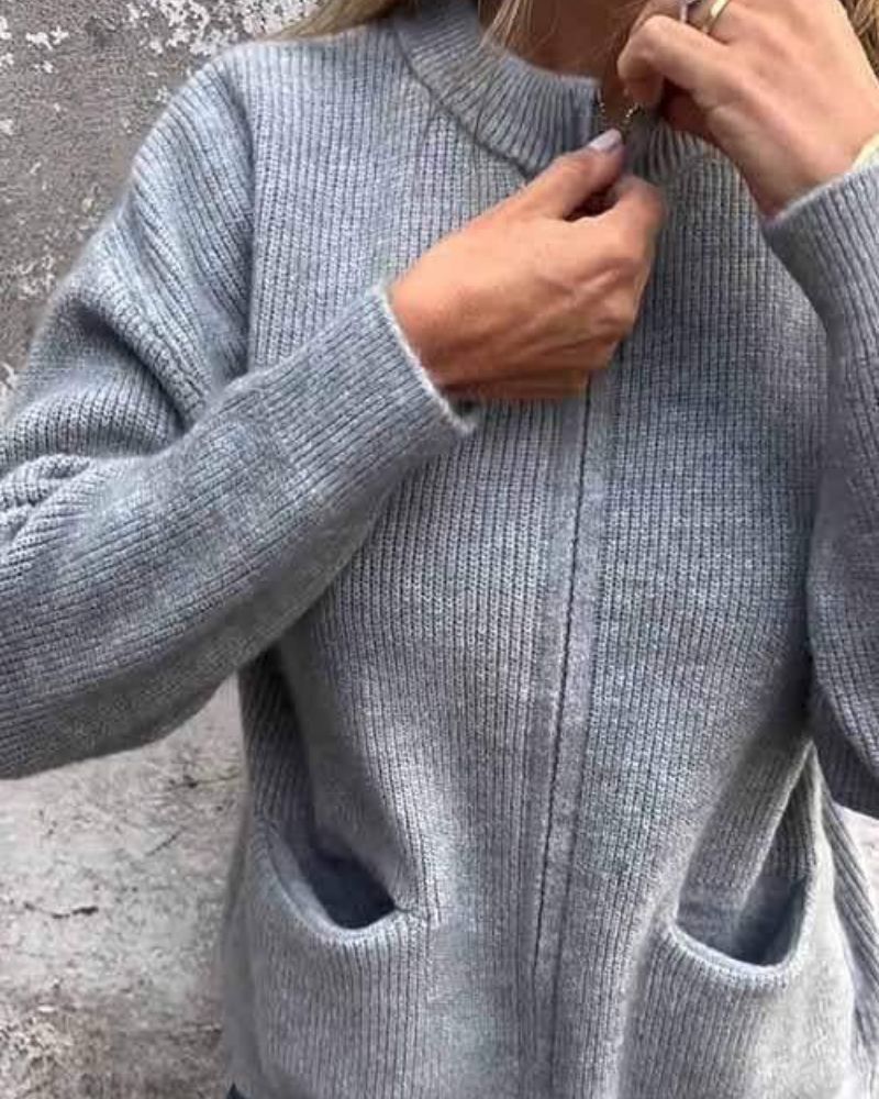 Cardigan da donna in morbido cotone lavorato a maglia - Stratificazione leggera