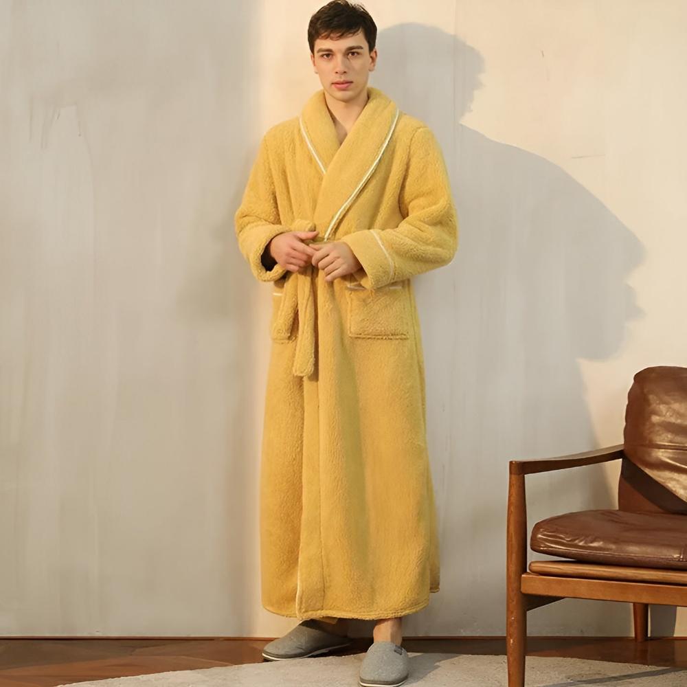 Accappatoio unisex Sherpa Comfort - Vestaglia in morbido e caldo pile con cintura e tasche, comodo abbigliamento invernale per uomo e donna