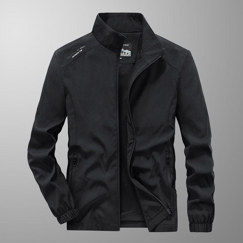 Giacca casual ampia in misto cotone da uomo – Collo alto