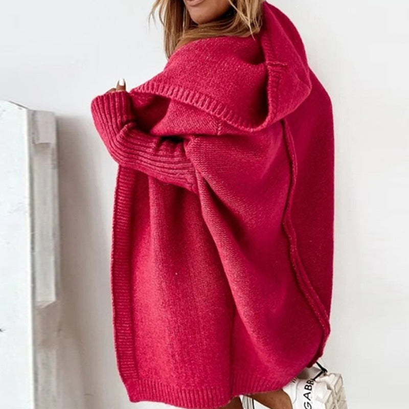 Cardigan lungo da donna | Con cappuccio