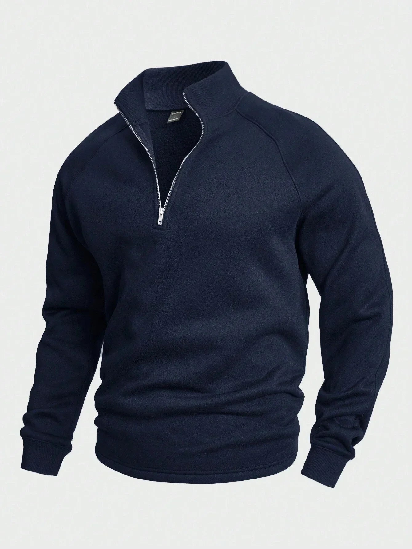 Maglione elegante con collo alto da uomo – Comodo maglione con mezza zip