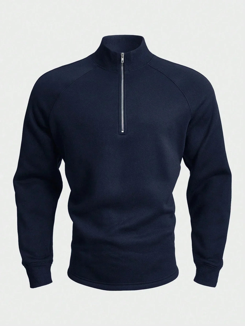 Maglione elegante con collo alto da uomo – Comodo maglione con mezza zip
