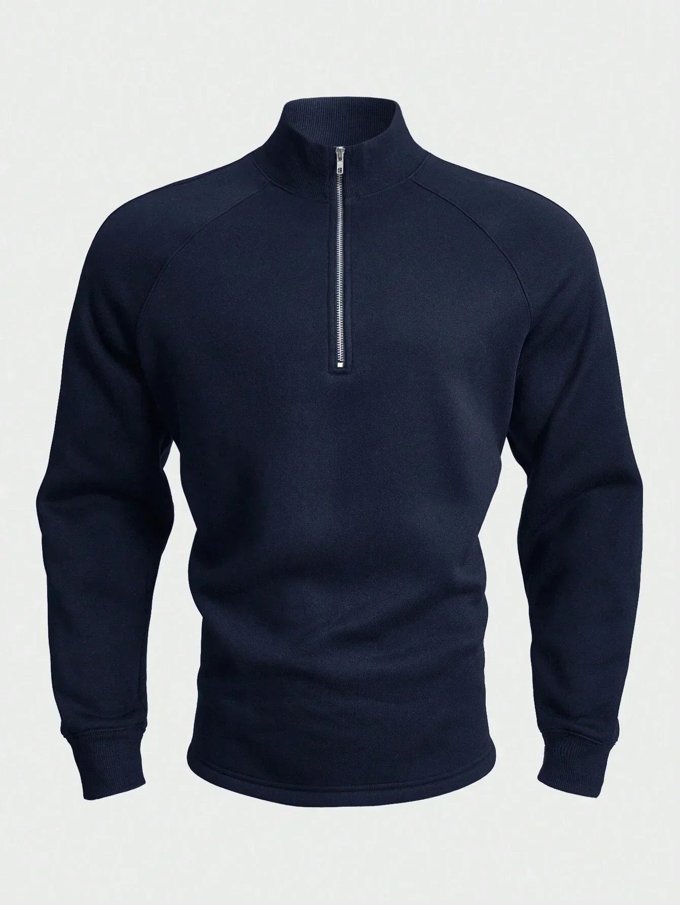Maglione elegante con collo alto da uomo – Comodo maglione con mezza zip
