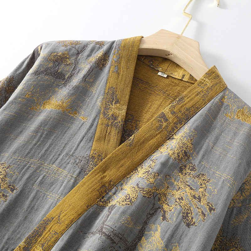 Accappatoio kimono retrò traspirante da donna con cintura