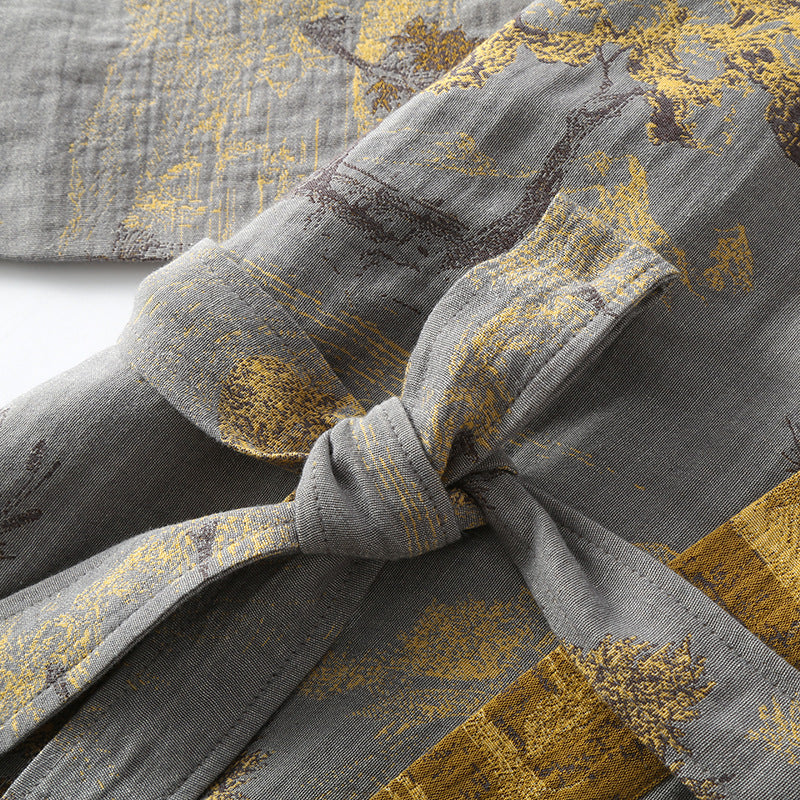 Accappatoio kimono retrò traspirante da donna con cintura