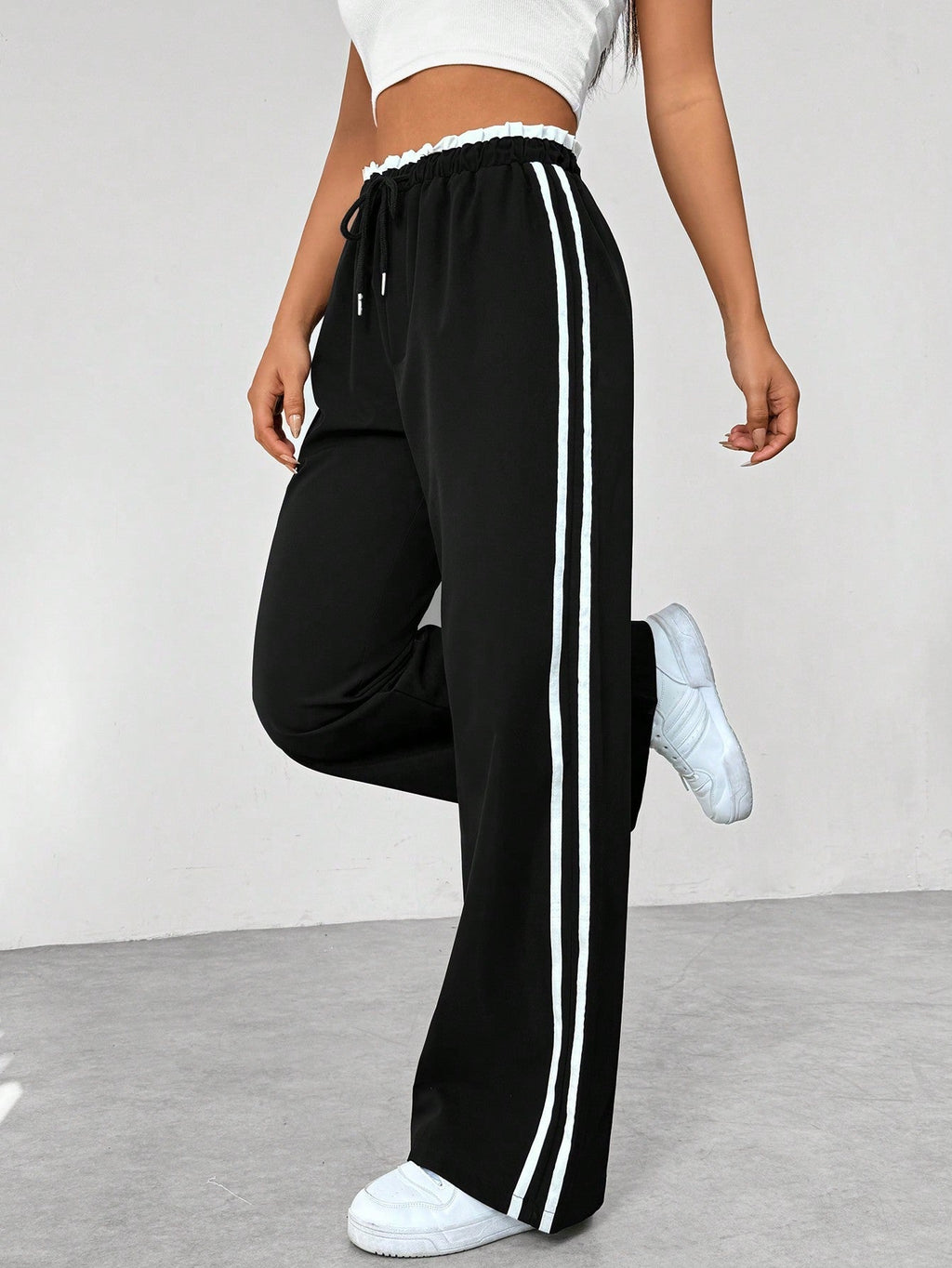 Pantaloni sportivi alla moda a gamba larga da donna
