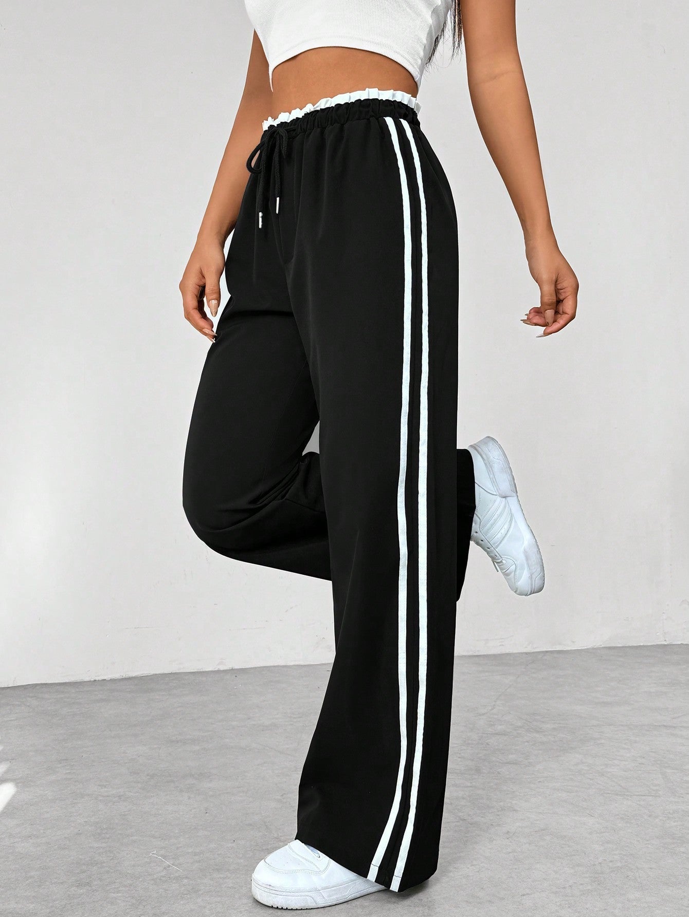 Pantaloni sportivi alla moda a gamba larga da donna