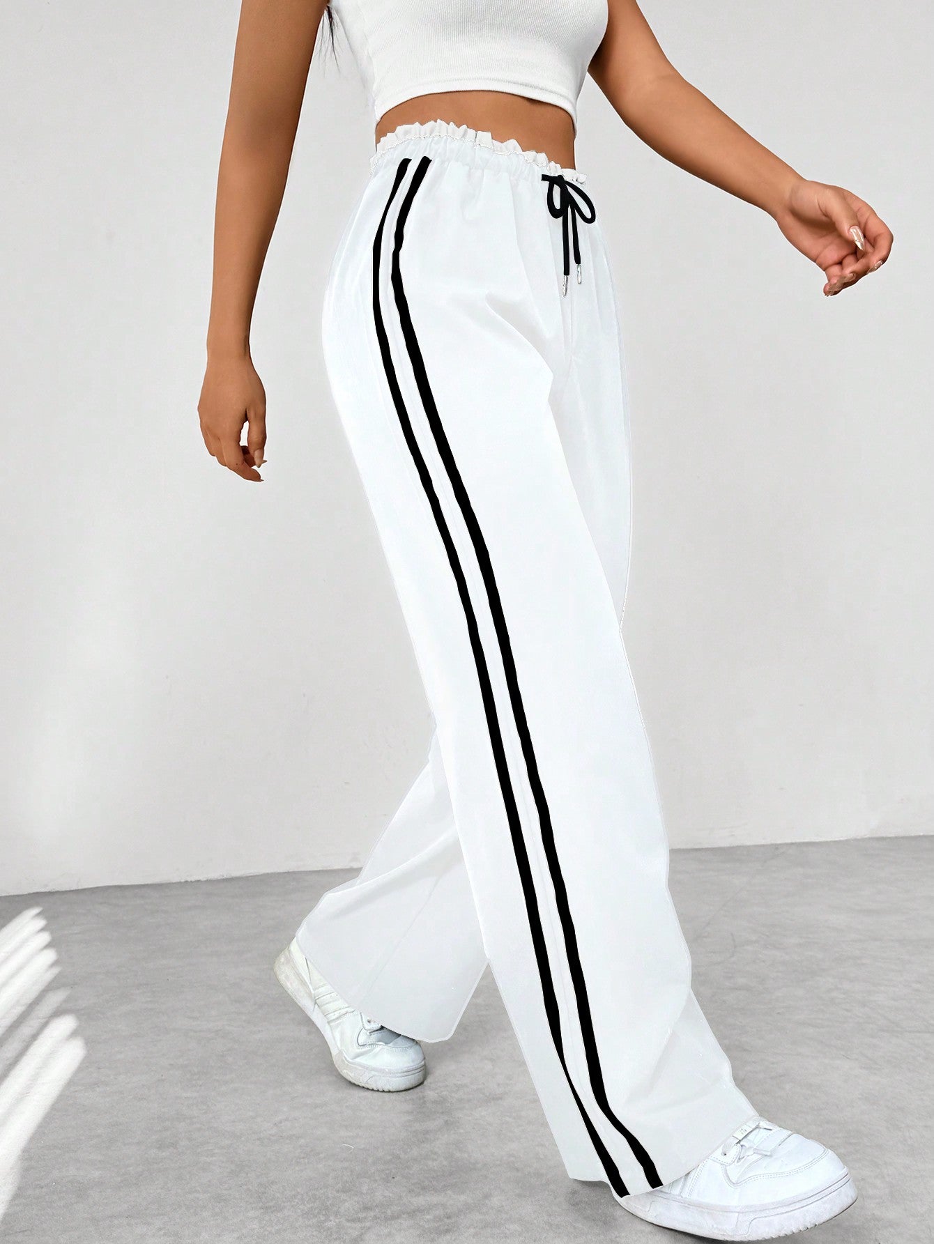 Pantaloni sportivi alla moda a gamba larga da donna