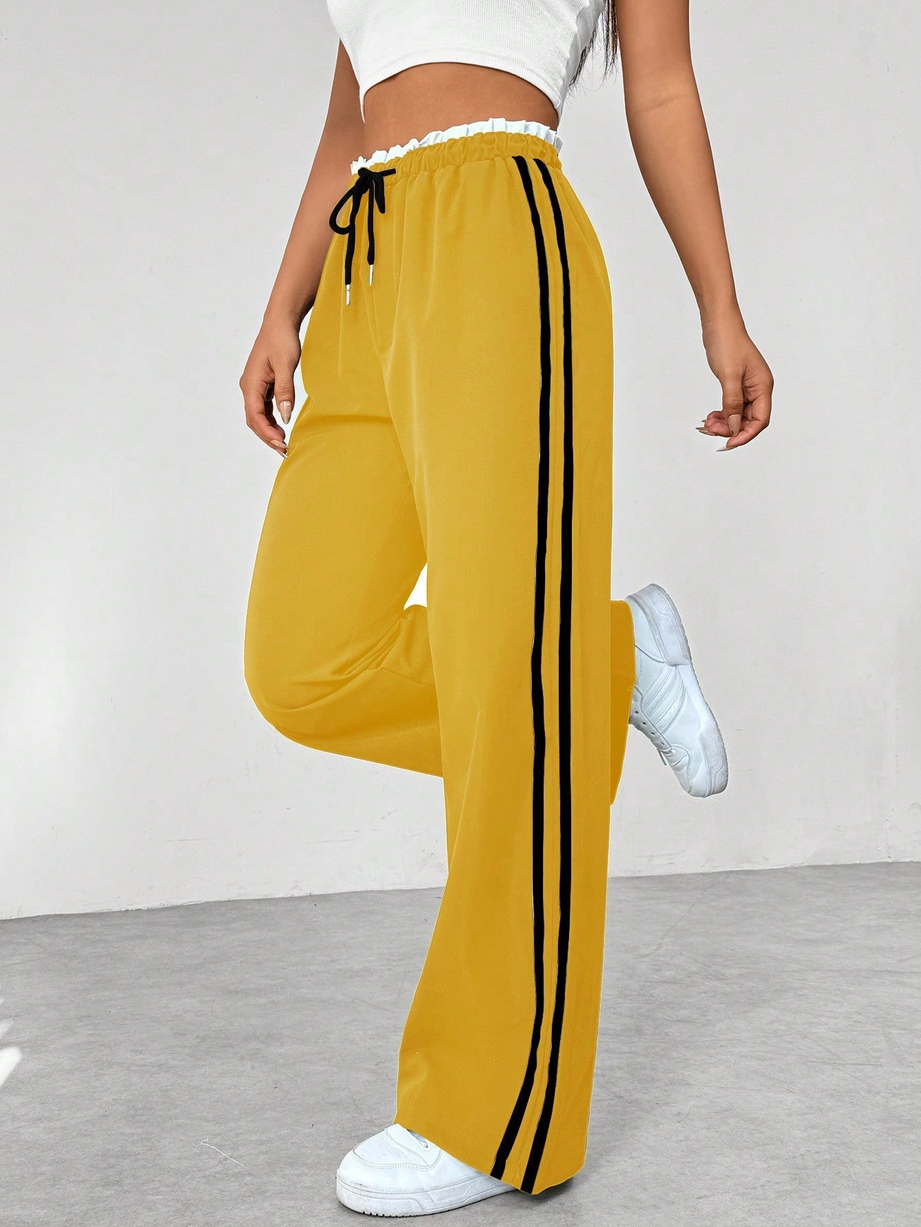 Pantaloni sportivi alla moda a gamba larga da donna
