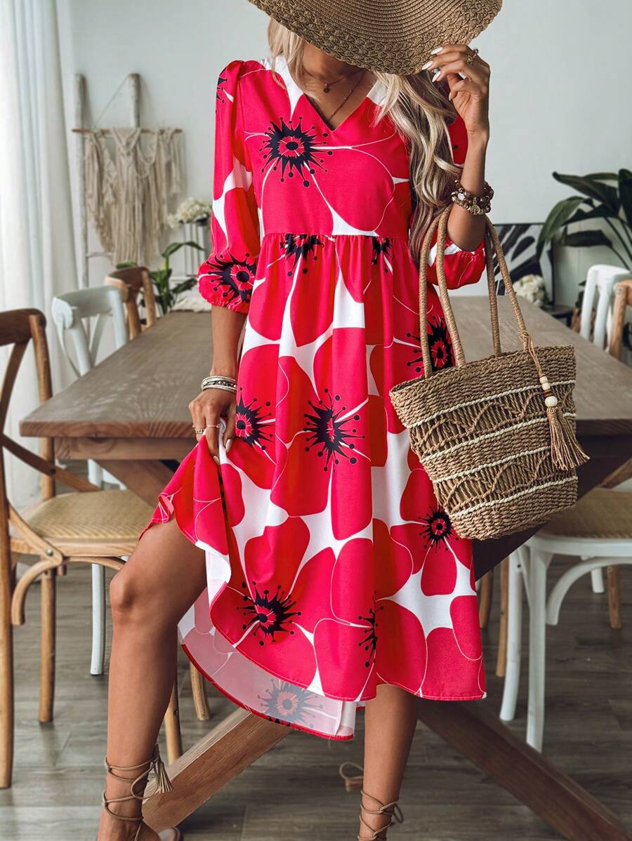 Vestito estivo da donna – maxi abito floreale casual