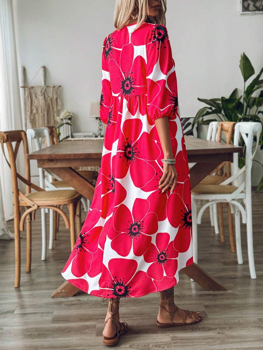 Vestito estivo da donna – maxi abito floreale casual