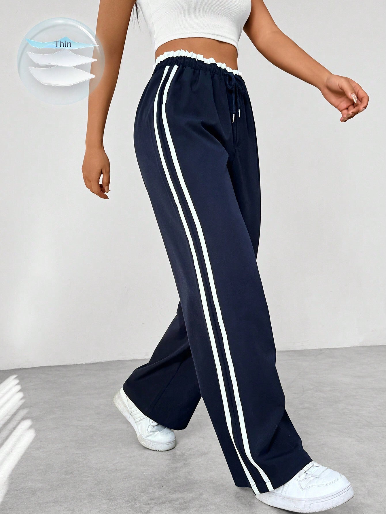 Pantaloni sportivi alla moda a gamba larga da donna