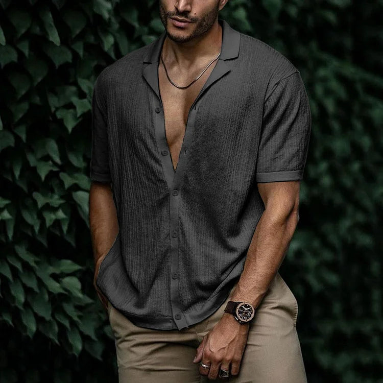 Camicia da uomo in lino leggera e traspirante
