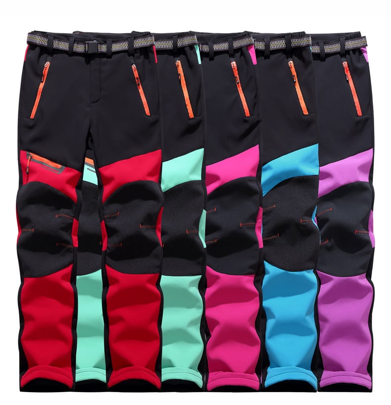 Pantaloni da sci unisex – Pantaloni invernali con design a contrasto per attività sulla neve