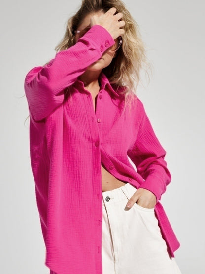 Camicia da donna in cotone Premium a maniche lunghe