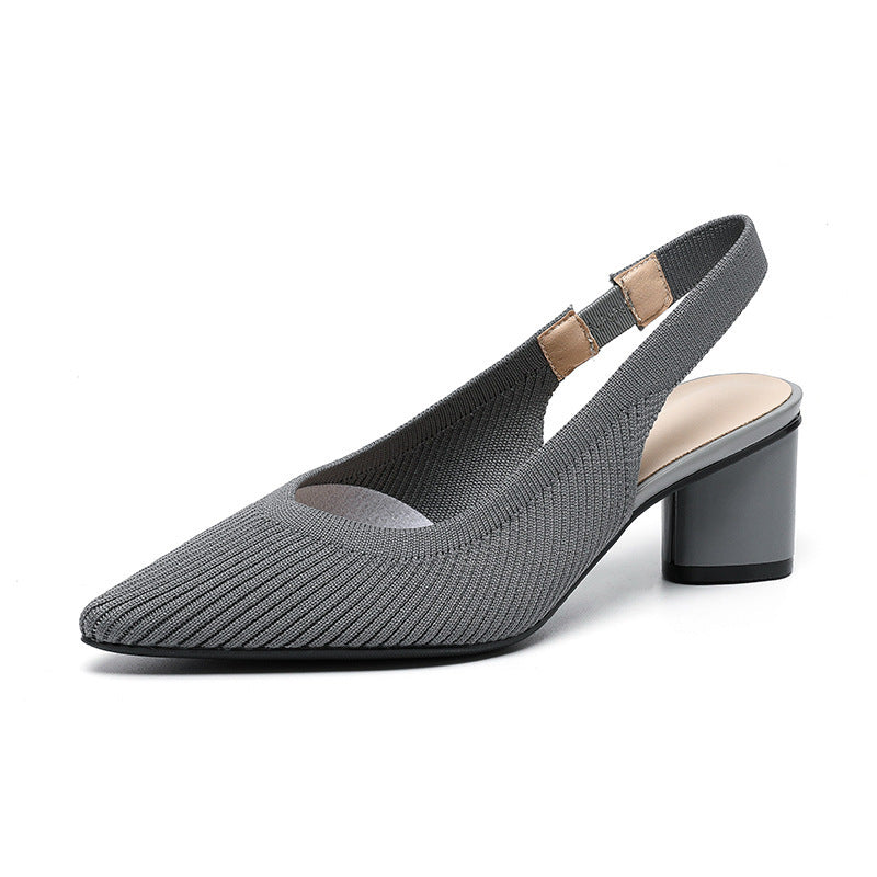 Scarpe a punta da donna - Tacco quadrato stabile ed elegante