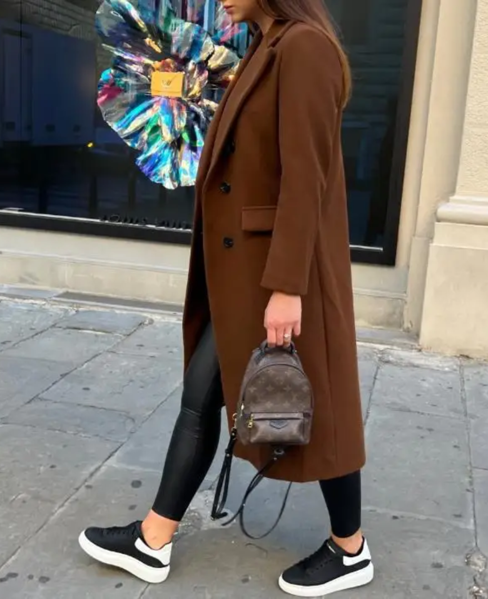 Trench lungo aderente da donna - Elegante e confortevole autunno inverno