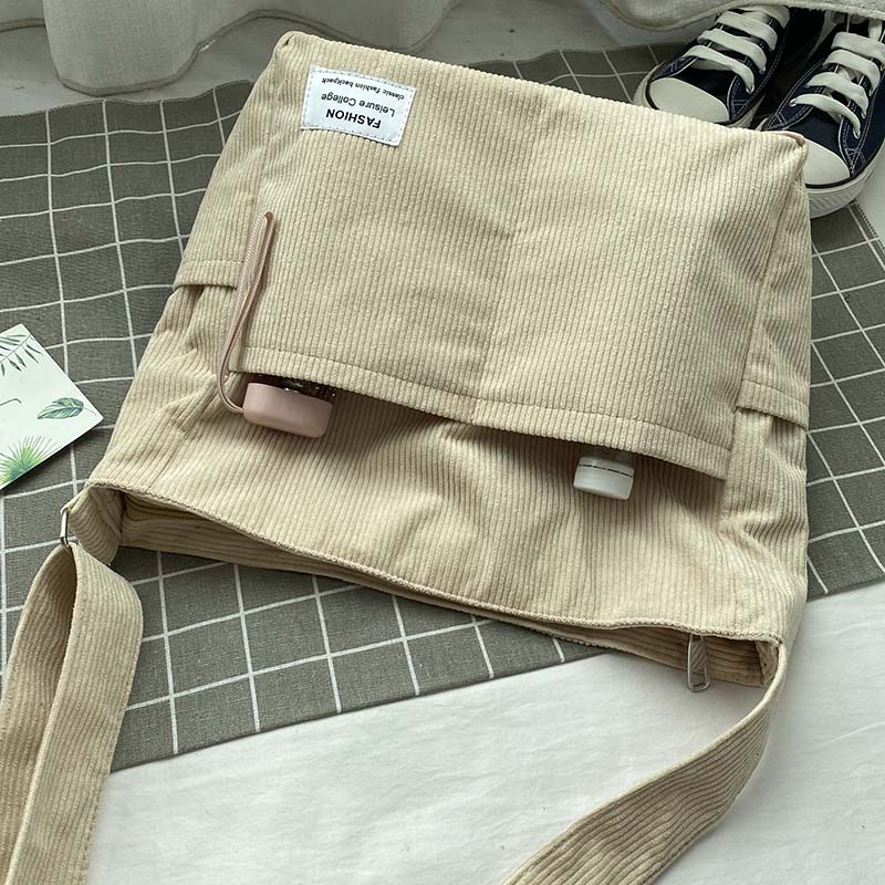 Borsa a tracolla in velluto a coste