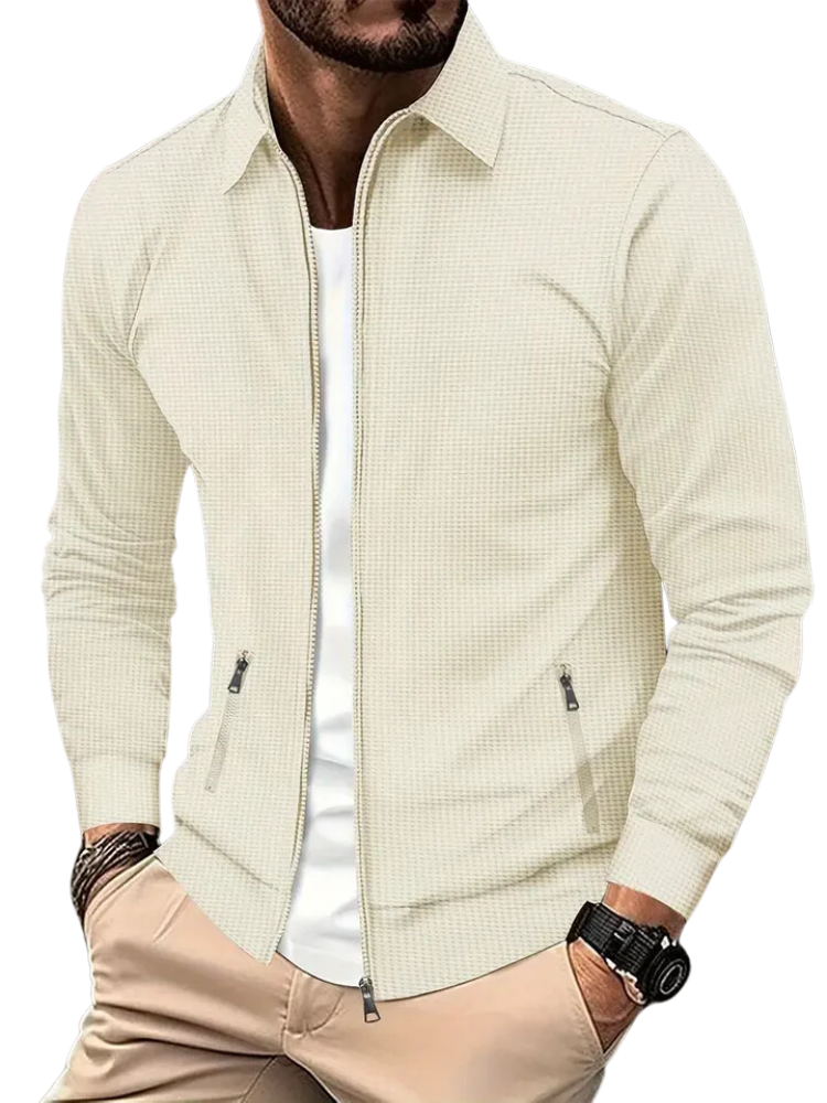 Giacca leggera a coste con cerniera sul collo da uomo - comfort e stile