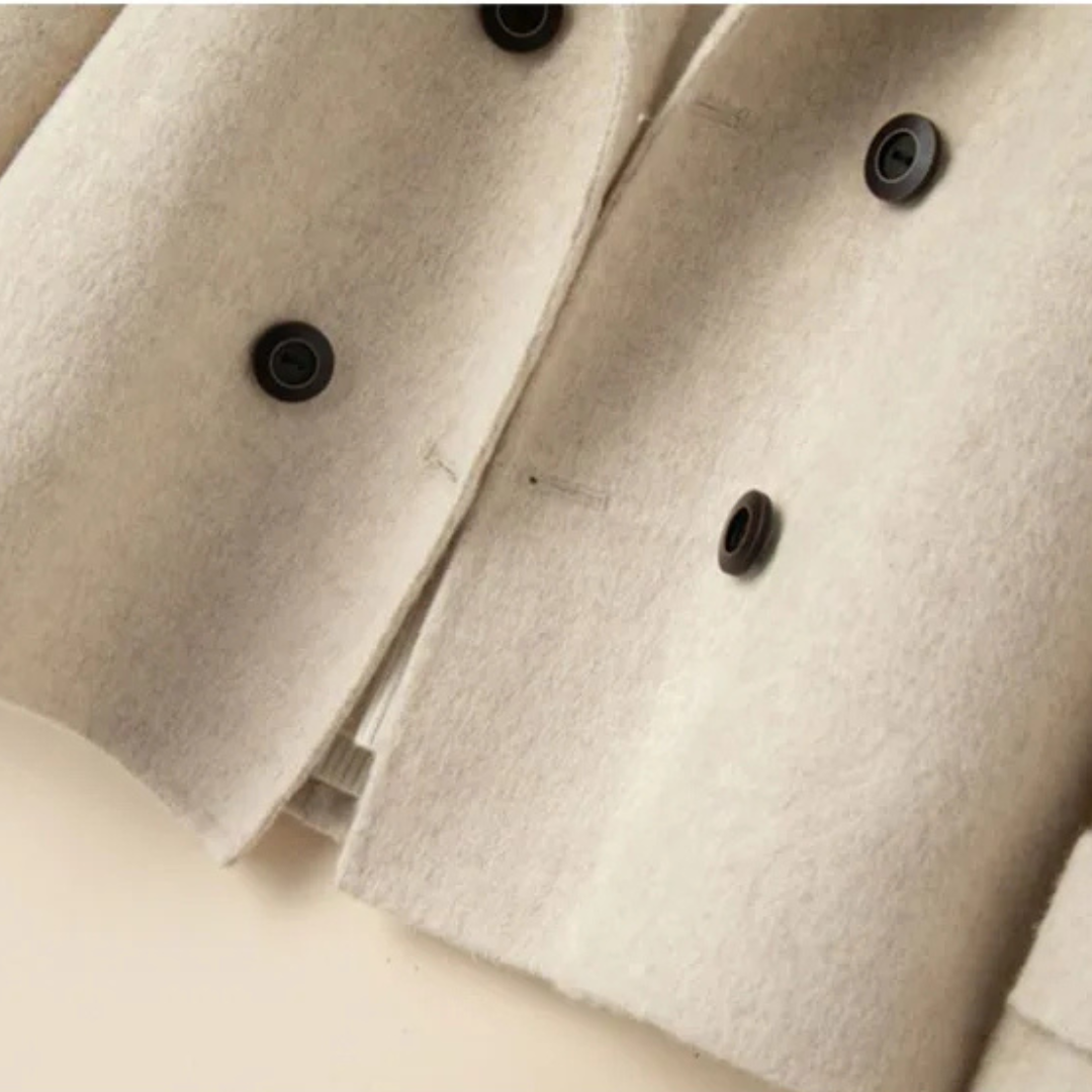 Elegant dobbeltradet blazer til kvinder – Jakke med moderigtige revers