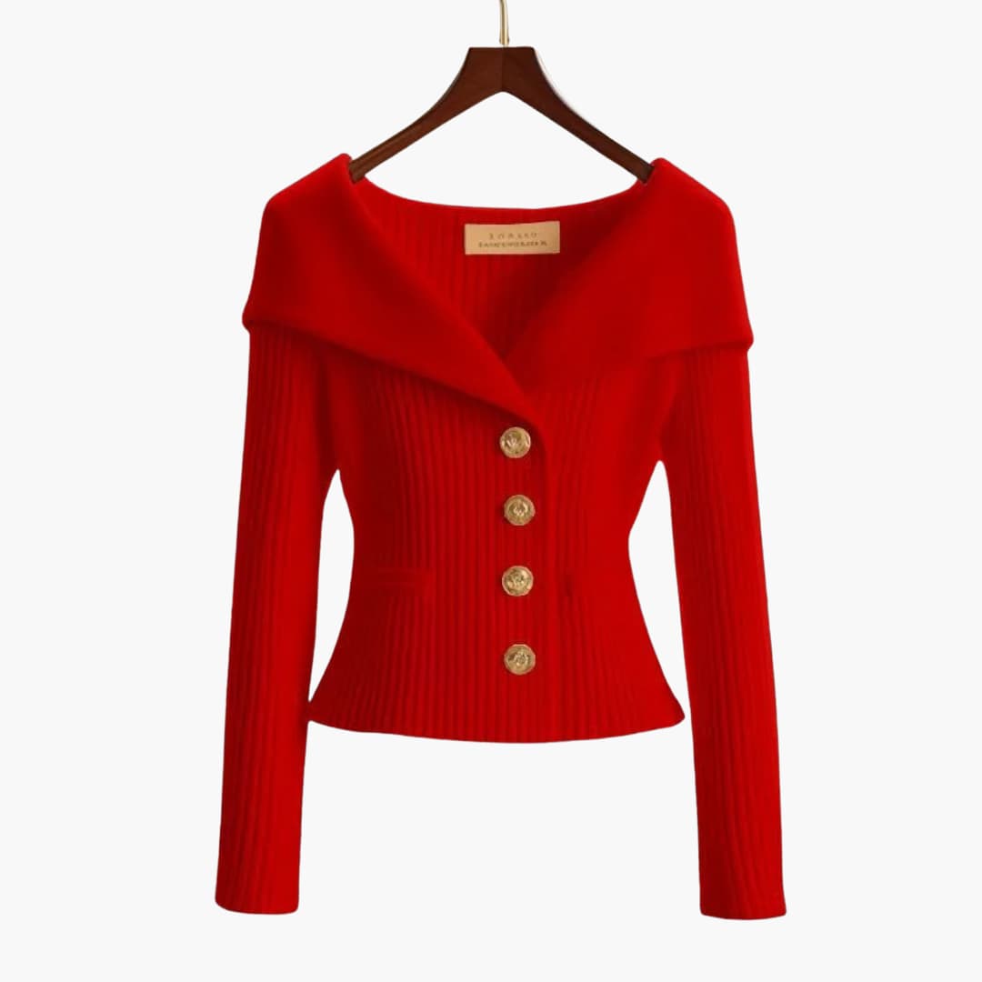 Gilet corto ed elegante a coste da donna - Comodo lavoro a maglia con bottoni