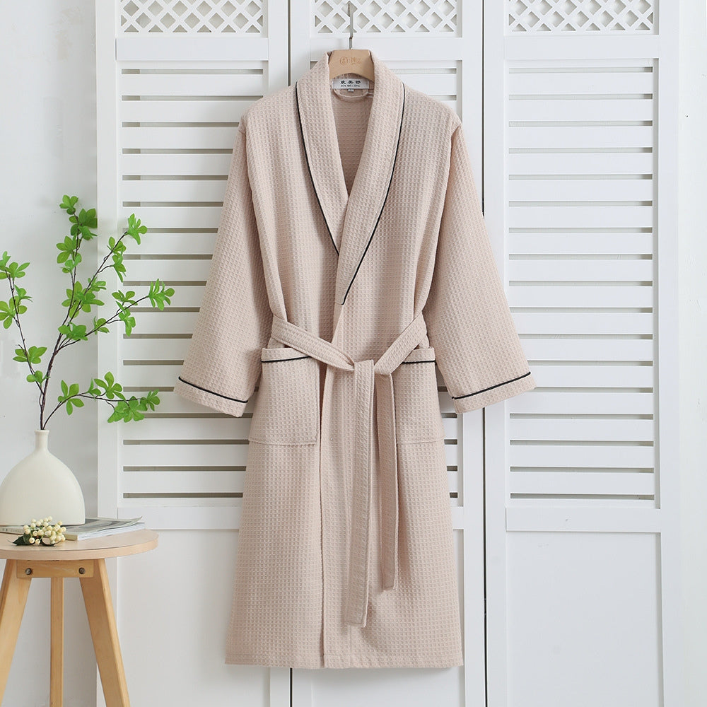Accappatoio unisex leggero in cotone – vestaglia morbida da bagno