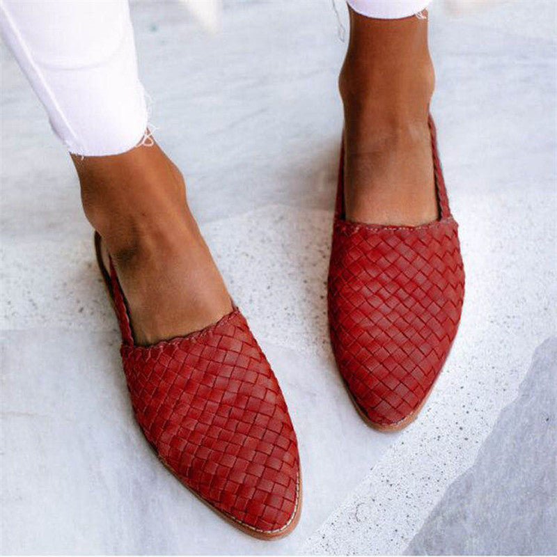 Sandali da Donna Eleganti Intrecciati con Cinturino Slingback – Scarpe Estive con Punta Chiusa Comode e Raffinate